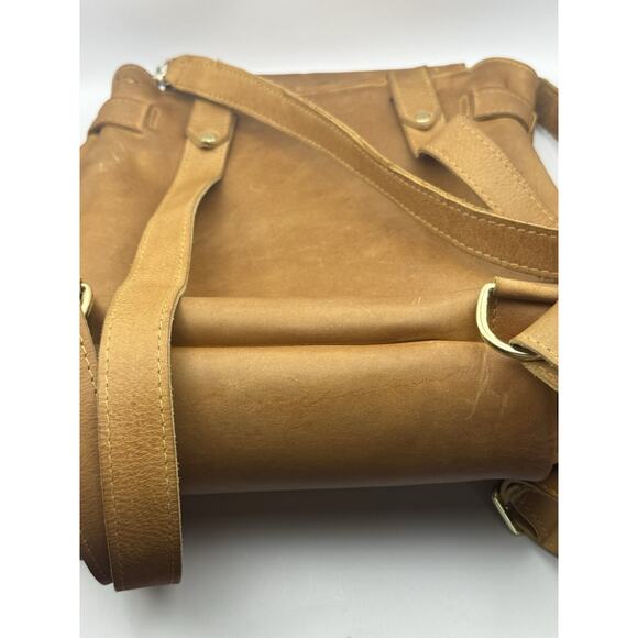 Noonday Collection Homesteader Convertible Backpack Tan Leather -Defect Area - Picture 4 of 15